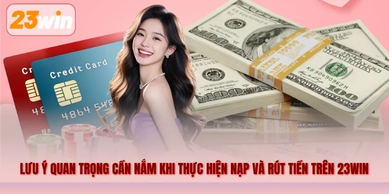 Lưu ý quan trọng cần nắm khi thực hiện nạp và rút tiền trên 23WIN